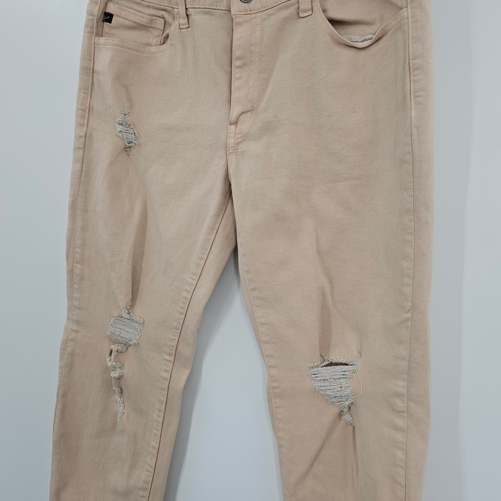 KanCan Womens Peach Distressed Skinny Jeans Raw Hem‎ Size 13 30 - Picture 3 of 9
